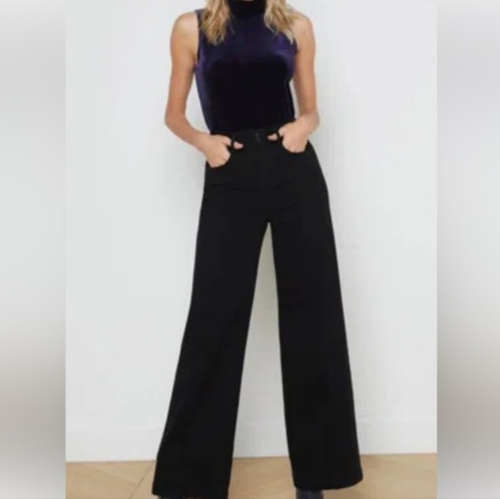 L'agence Ultra High Rise Janine wide leg Trousers size 26 VG Preloved Condition